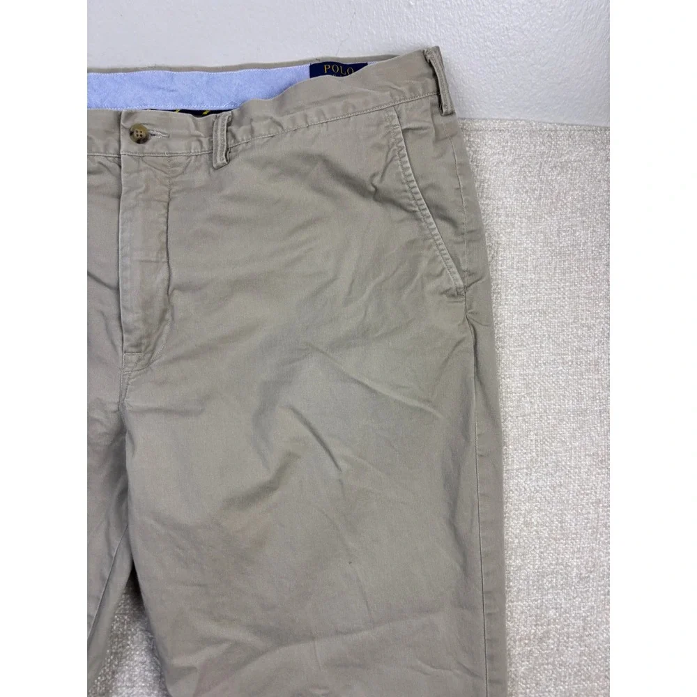 Polo Ralph Lauren Mens 42x30 Tan Khaki Stretch Straight Fit Chino Pants